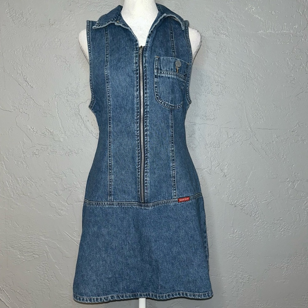 Vtg Squeeze Jeans Denim Dress